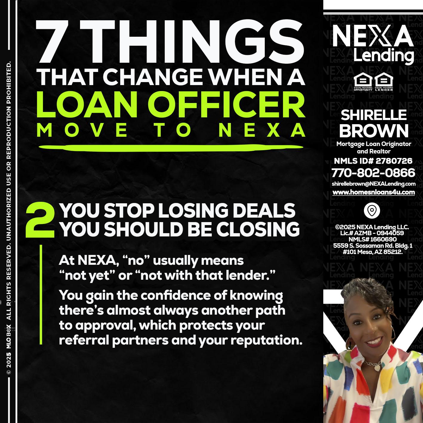 7 THINGS (2) - Shirelle Brown -Mortgage Loan Originator and Realtor