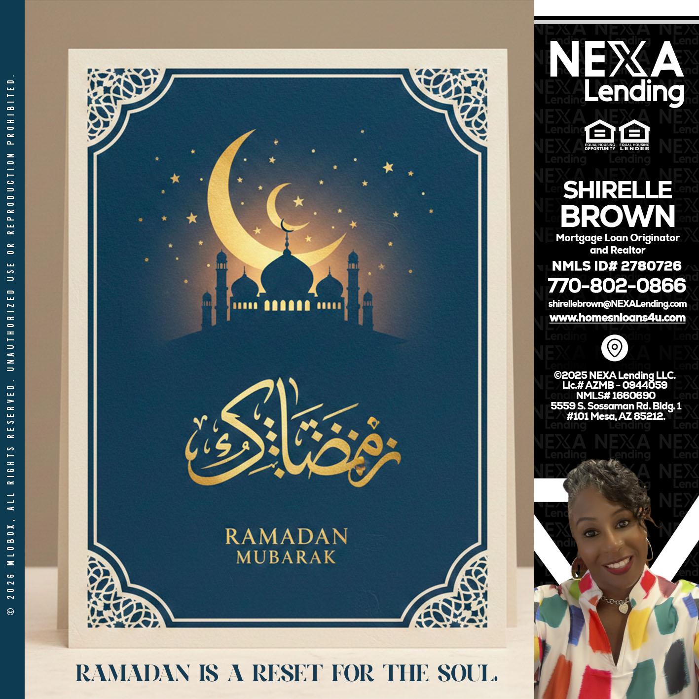HAPPY RAMADAN - Shirelle Brown -Mortgage Loan Originator and Realtor