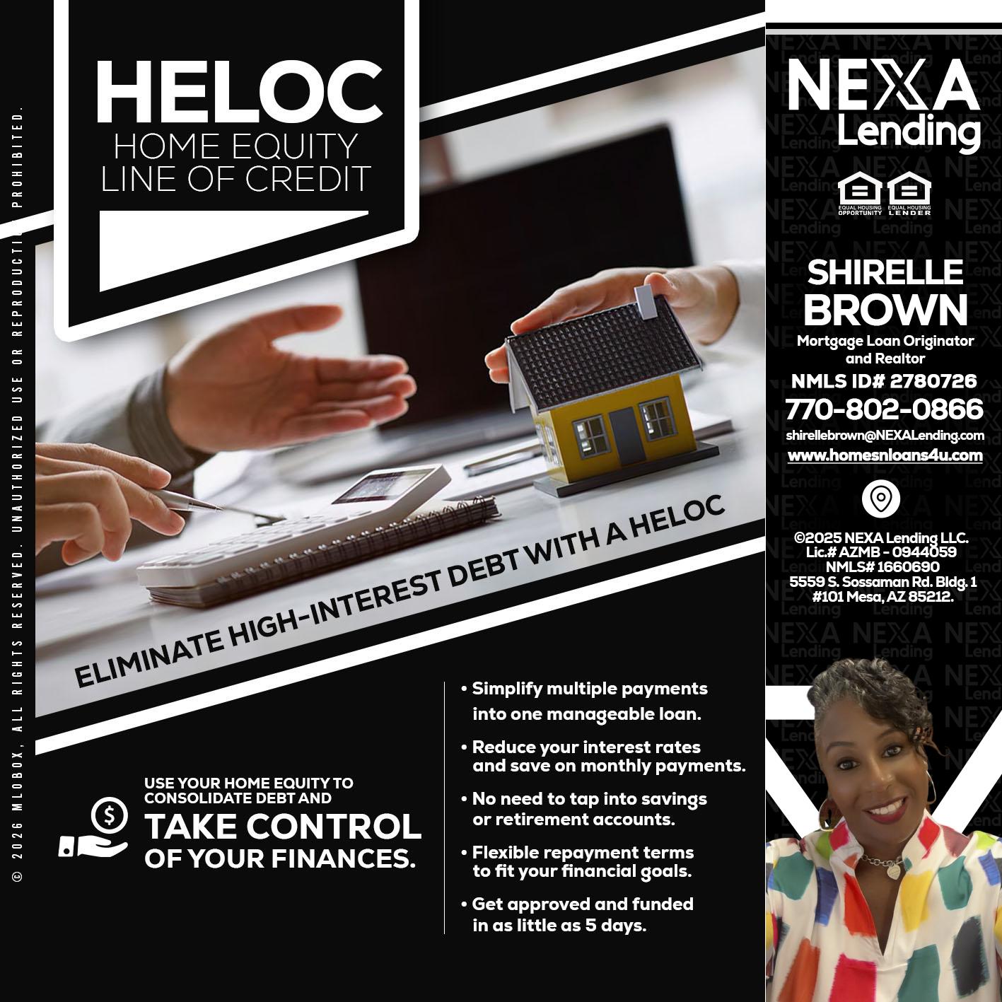 HELOC - Shirelle Brown -Mortgage Loan Originator and Realtor