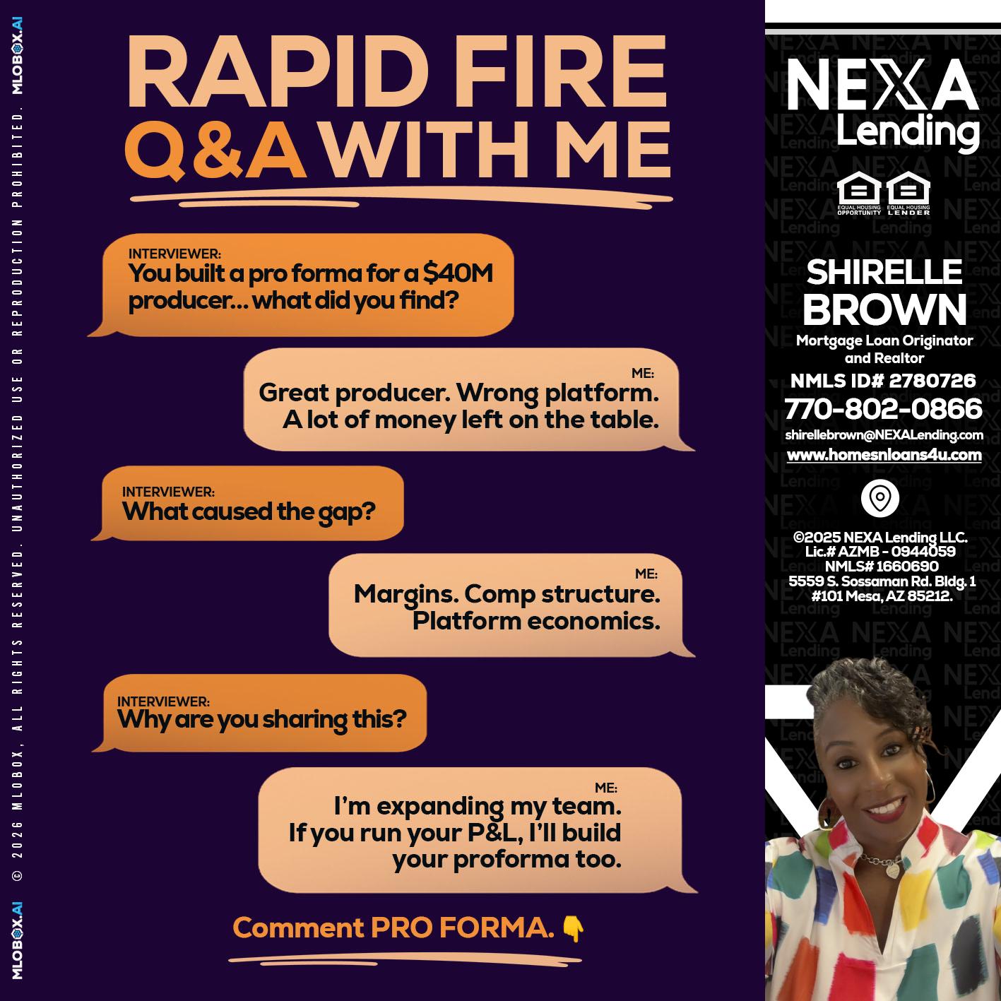 RAPID FIRE - Shirelle Brown -Mortgage Loan Originator and Realtor