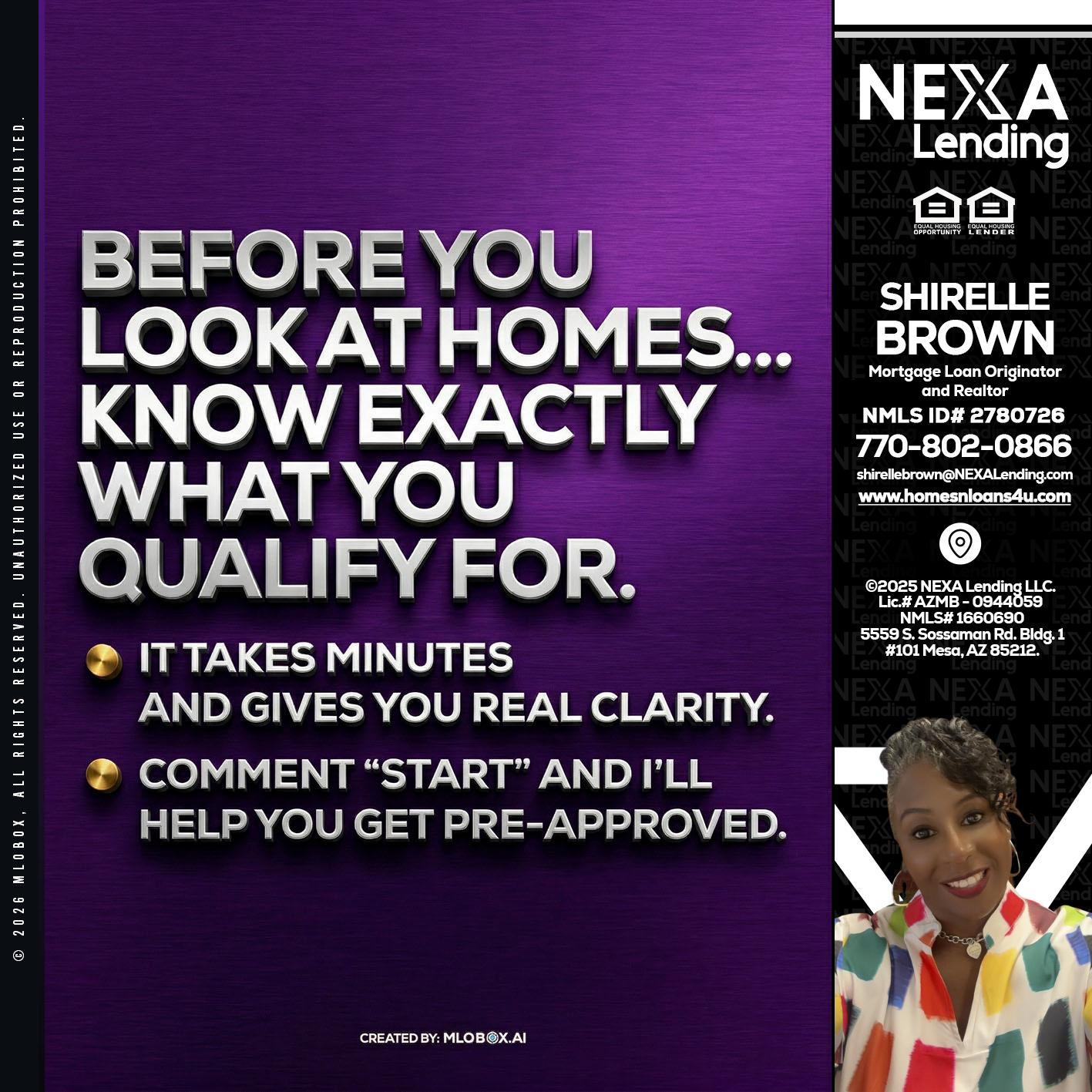 BEFORE YOU - Shirelle Brown -Mortgage Loan Originator and Realtor