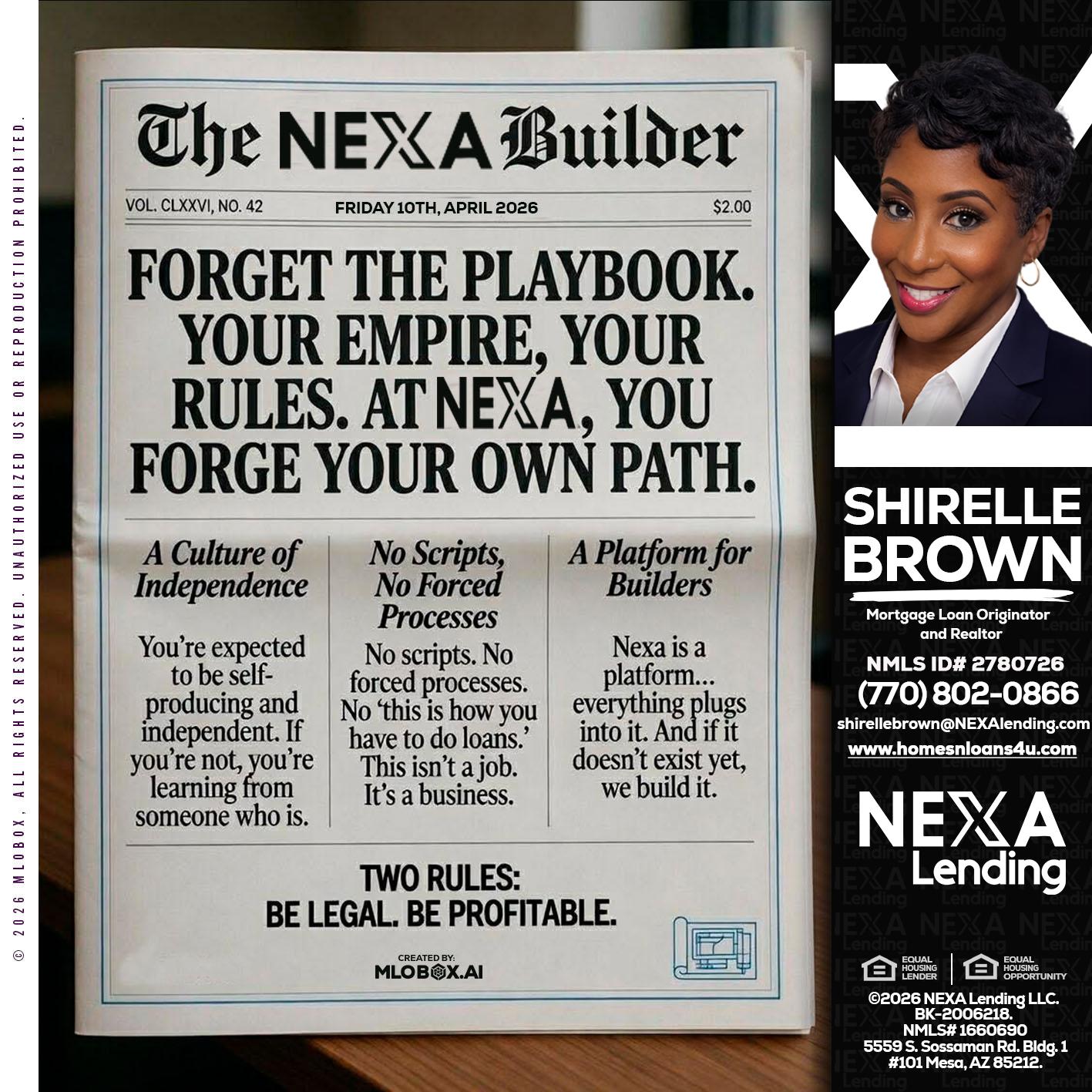 THE NEXA BUILDER - Shirelle Brown -Mortgage Loan Originator and Realtor