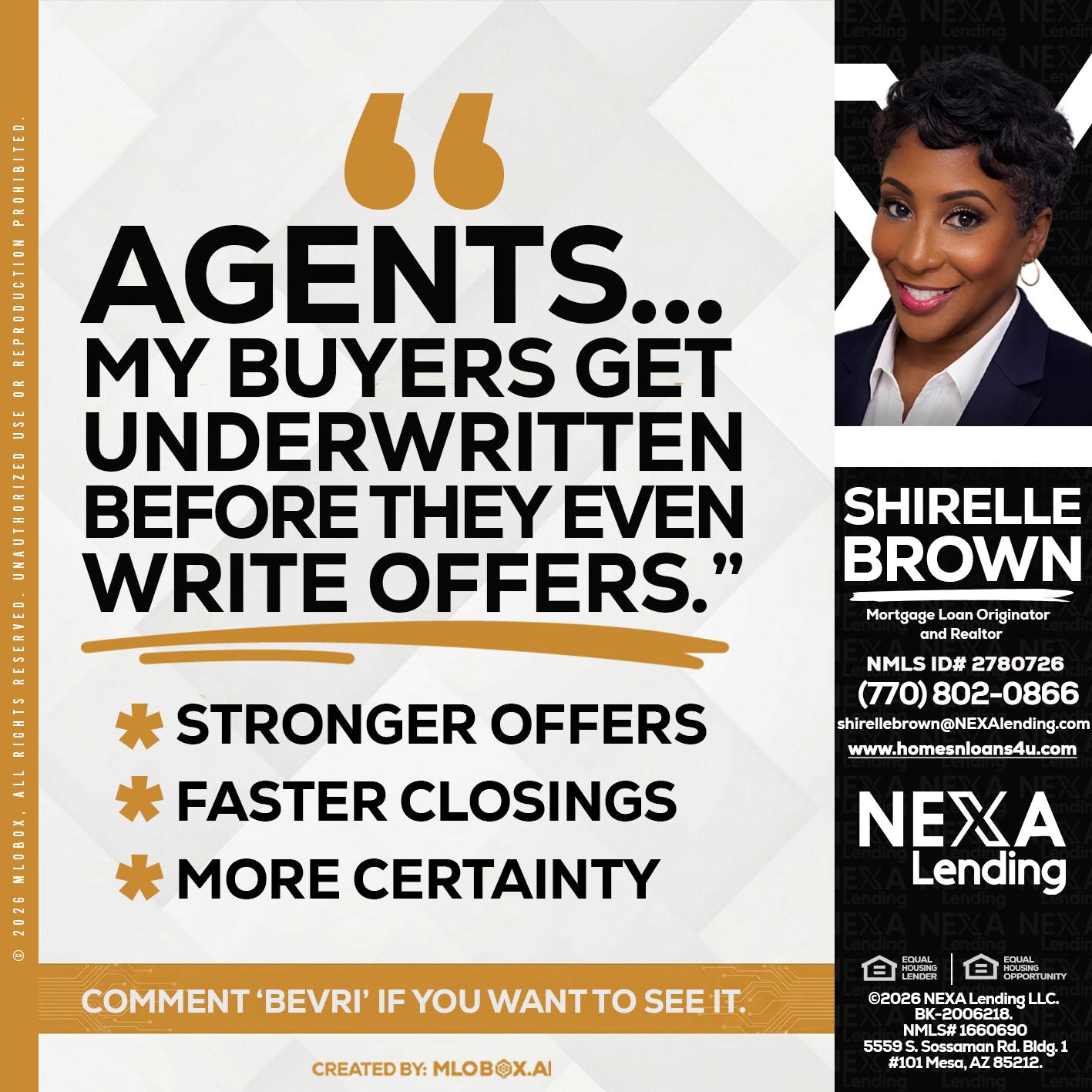 agents - Shirelle Brown -Mortgage Loan Originator and Realtor