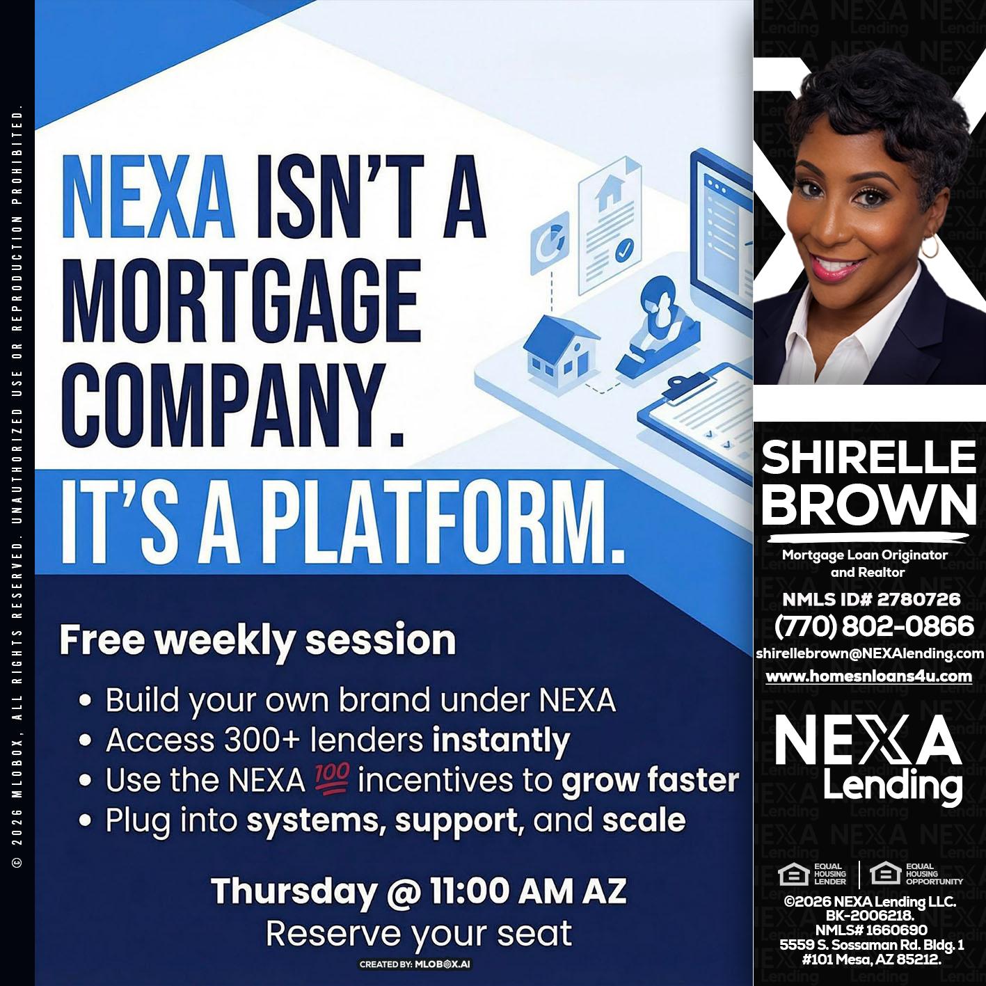 NEXA ISNT - Shirelle Brown -Mortgage Loan Originator and Realtor