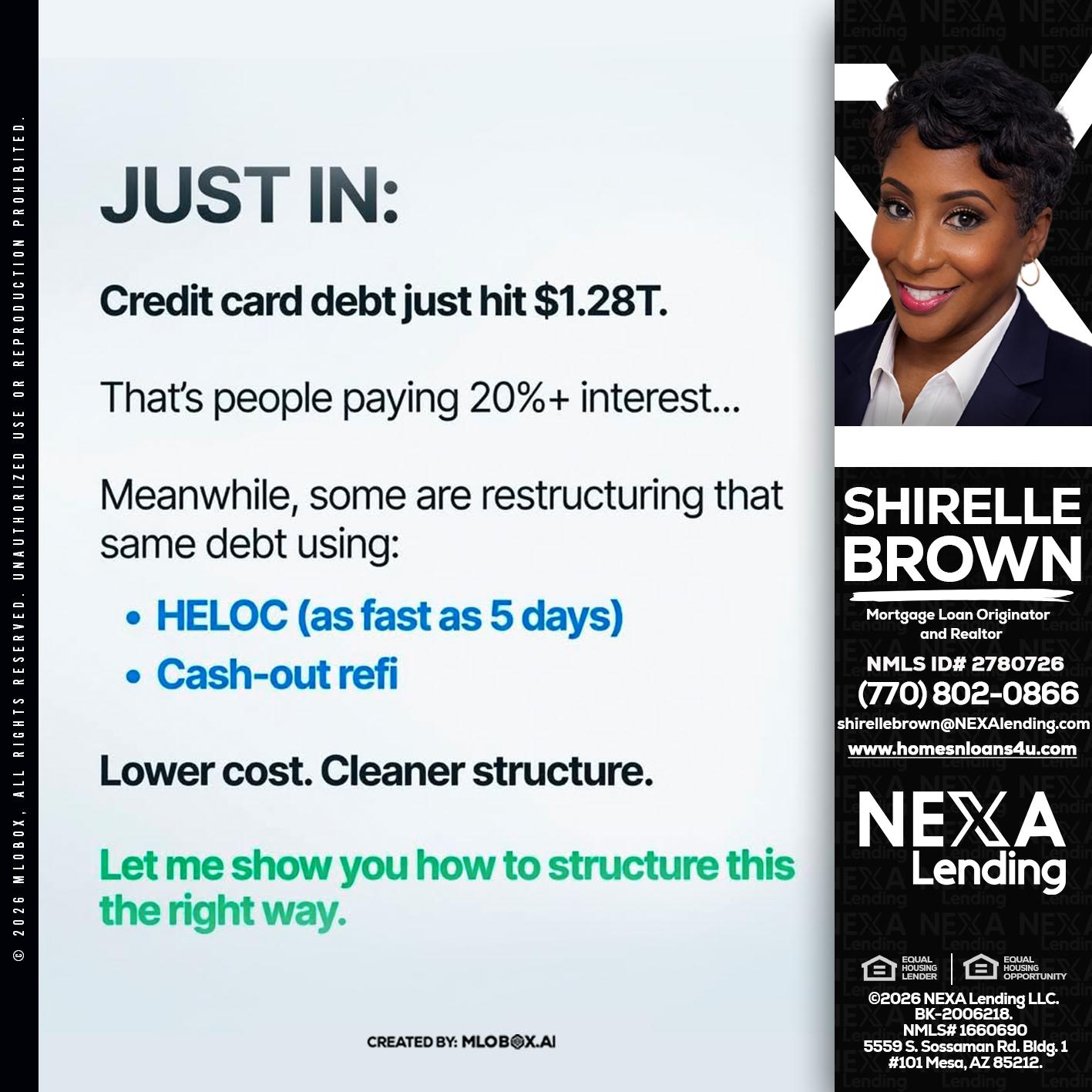 JUST IN - Shirelle Brown -Mortgage Loan Originator and Realtor