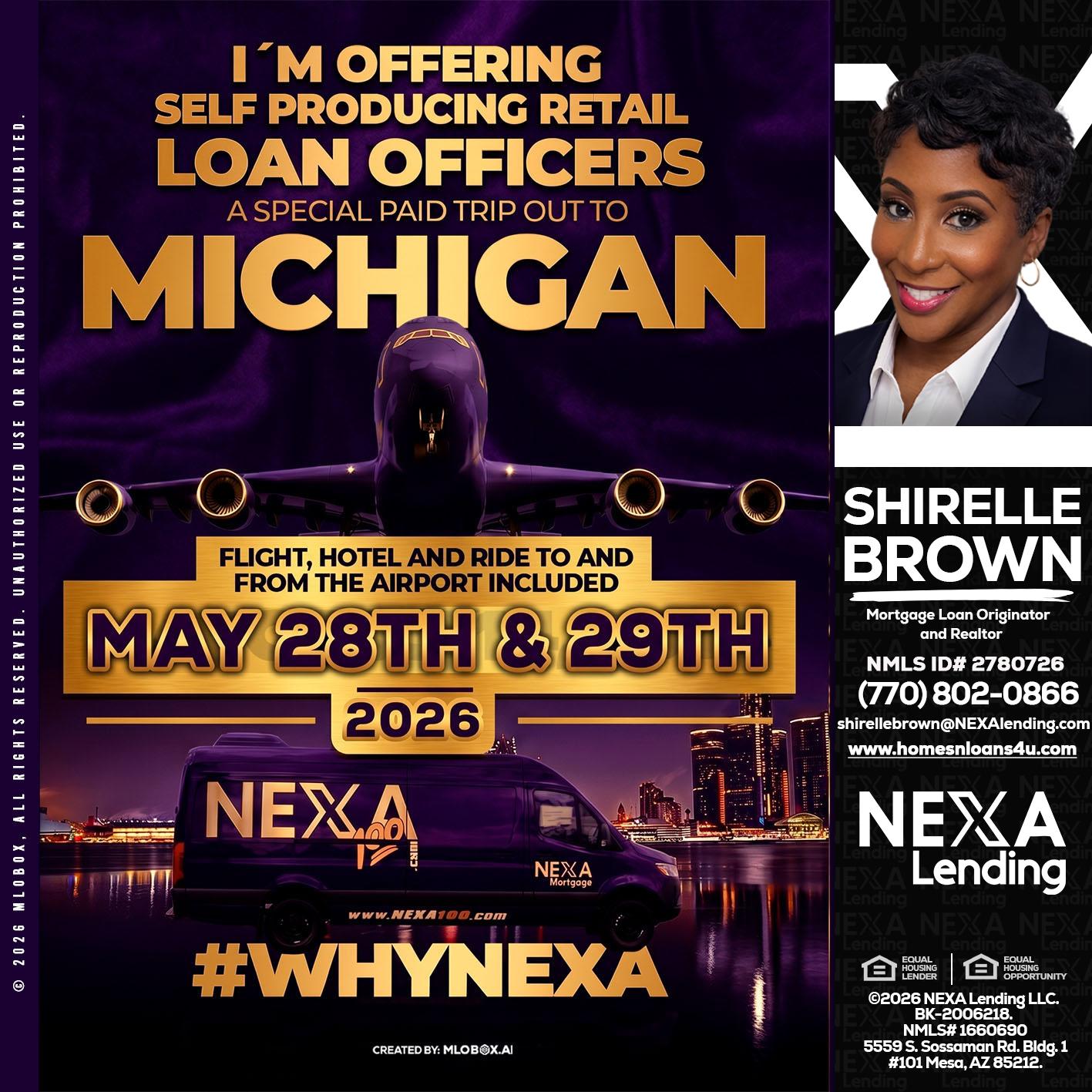 MICHIGAN - Shirelle Brown -Mortgage Loan Originator and Realtor